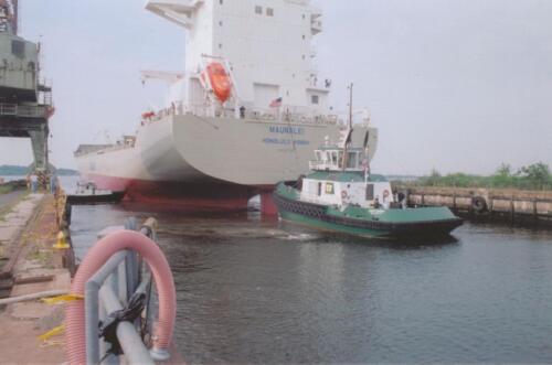 Entering the dry dock