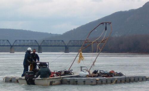 Mike, Will & Ribby going upstream